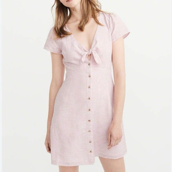 Abercrombie and Fitch Dress size M with pink and white stripes - Picture 1 of 7